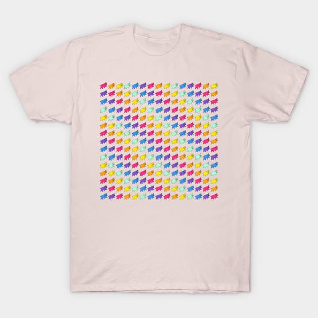 Hot To Trot Piggy Funky Blotter Design House T-Shirt by JMCdesign